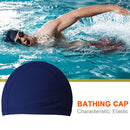 Unisex Elastic Swimming Cap Adults Ear Protection Bathing Hat (Dark Blue) Newly