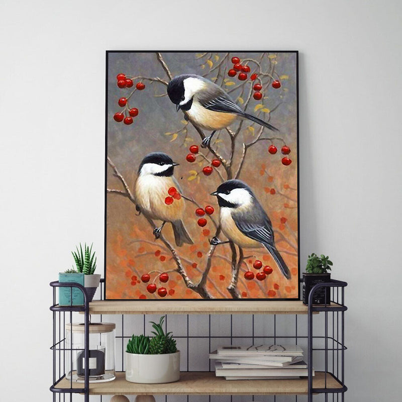 Painting By Numbers Kit DIY Birds on Branch Canvas Oil Art Picture Craft