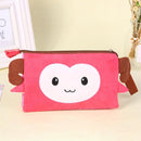 Cute Animal Pattern Pen Bags Kids Boys Girls Student Pencil Bags (Pink)