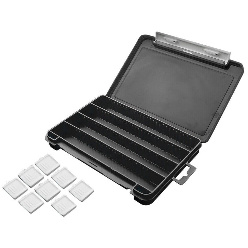Fishing Tackle Box with Removable Baffle Fishing Hook Storage Case (Black) Newly