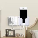 Sticky Wall Phone Charging Rack w/ Hook Remote Control Storage Box (White) Newly