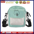 Fashion Women Hit Color Canvas Cartoon Printing Mini Flap Crossbody Shoulder Bag