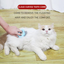 Pet Massage Brush Shell Shaped Handle Pet Grooming Tool for Cats (Blue)