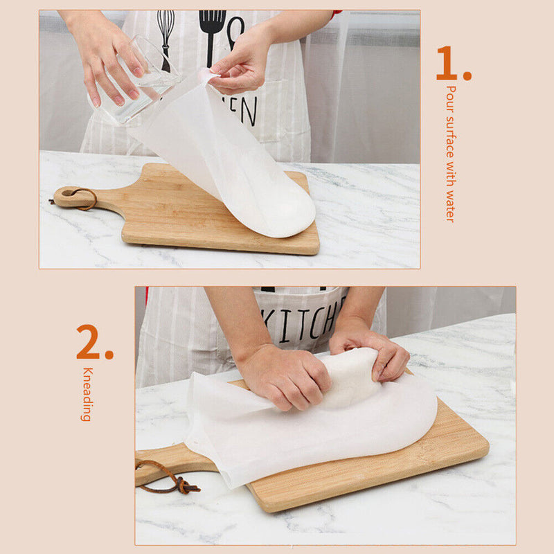 Silicone Kneading Dough Bag Flour Mixer Bags Kitchen Tools with Tie (L)