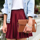 Deer Pendant Pure Color Shoulder Crossbody Handbags Women Leather Messenger Bags