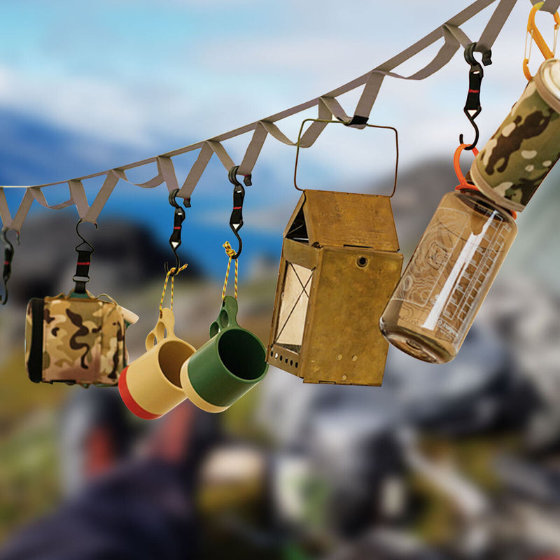 Camping Campsite Storage Strap Hanging Rope Lanyard Hanger (5m Army Green) Newly