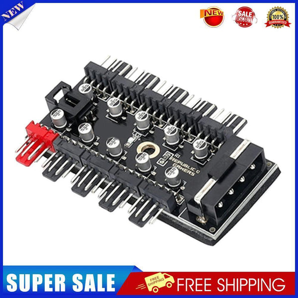 1 to 10 4Pin PWM Cooling Fans HUB PC Large 4D Port Power Speed Controller