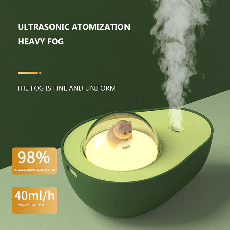 Wireless Portable USB Avocado Humidifier Purifier with Lamp Aroma Diffuser