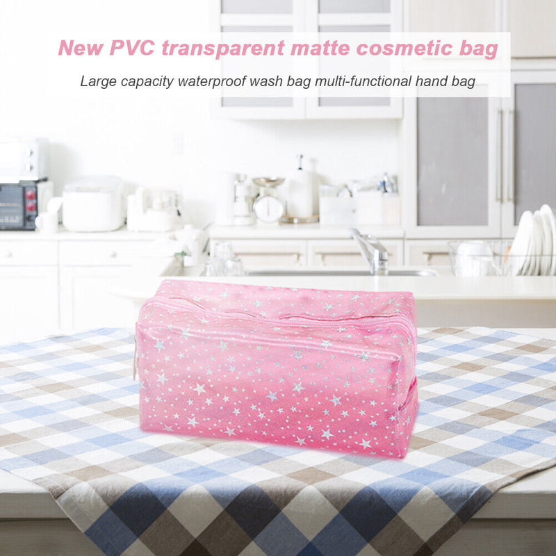 Transparent PVC Cosmetic Bags Waterproof Makeup Clutch Pouch Women Wash Case