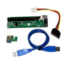USB 3.0 PCI-E Express 1x to 16x Extender Riser Card Adapter SATA Power Cabl