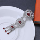 Women Retro Hollow Geometric Shape Rhinestone Imitation Gem Brooch(1)