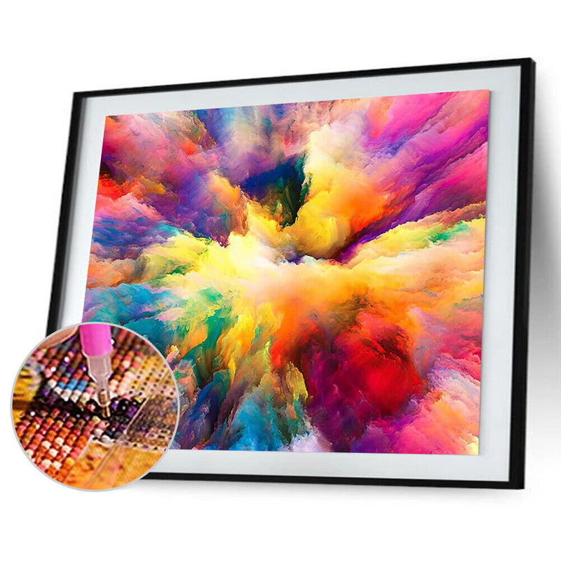 5D DIY Diamond Painting Full Round Drill Colored Smoke of Rhinest
