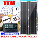 #A 100W Solar Panel Kits 12V/24V with 30A/60A/100A Controller for Car Yacht RV B