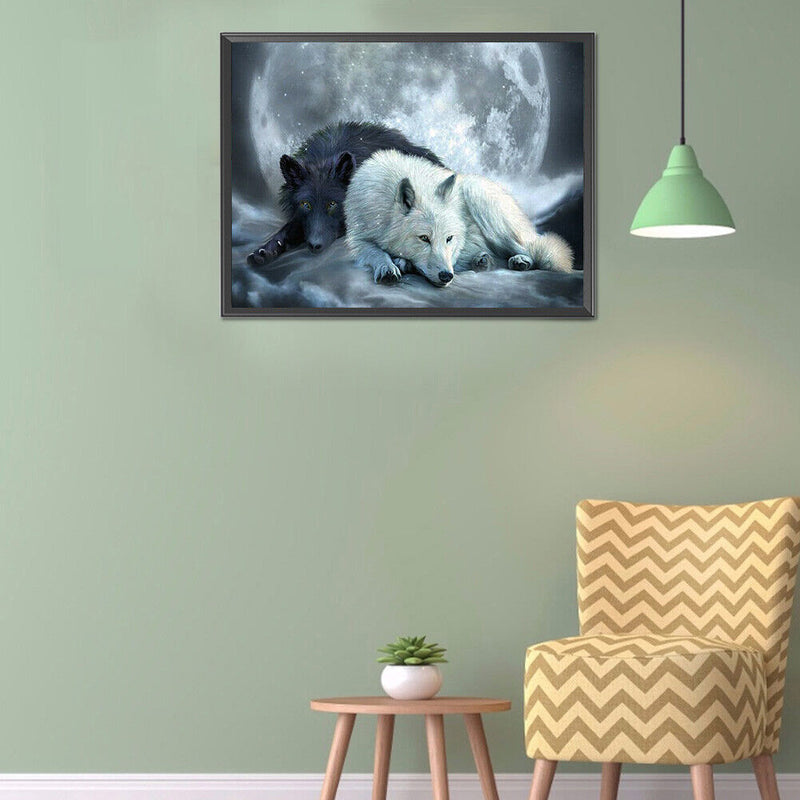 5D Diamond Painting Kit Wolf Full Round Drill Rhinestone DIY Wall Art Crafts Set