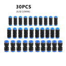 30pcs Pneumatic Fittings Straight Gas Quick Connector Air Water Hose Pipe Tube