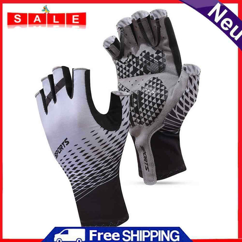 Cycling Sunscreen Gloves Breathable Non-Slip Half Finger Gloves for Men Women