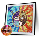 5D DIY Masked Sunflower Girl Partial Special Shaped Drill Diamond Painting