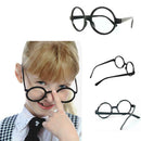 Nerd Black Glasses Kids Round Fancy Dress Costume Geek Wizard Funny Retro E6B4