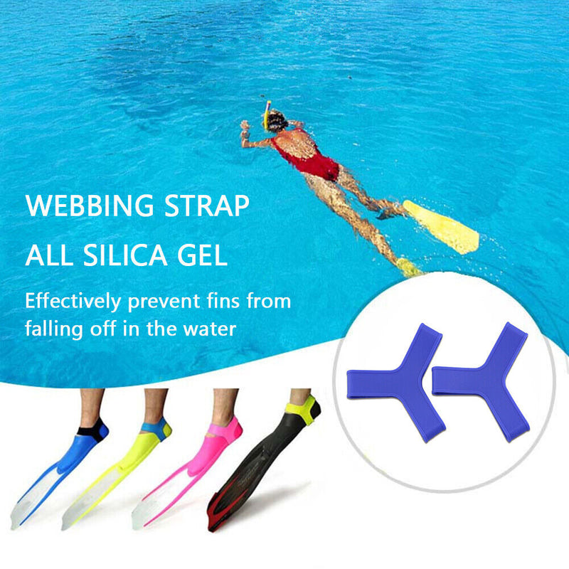 #A 2pcs Scuba Diving Fin Keeper Strap Silicone Rubber Fin Fixed Webbing Strap