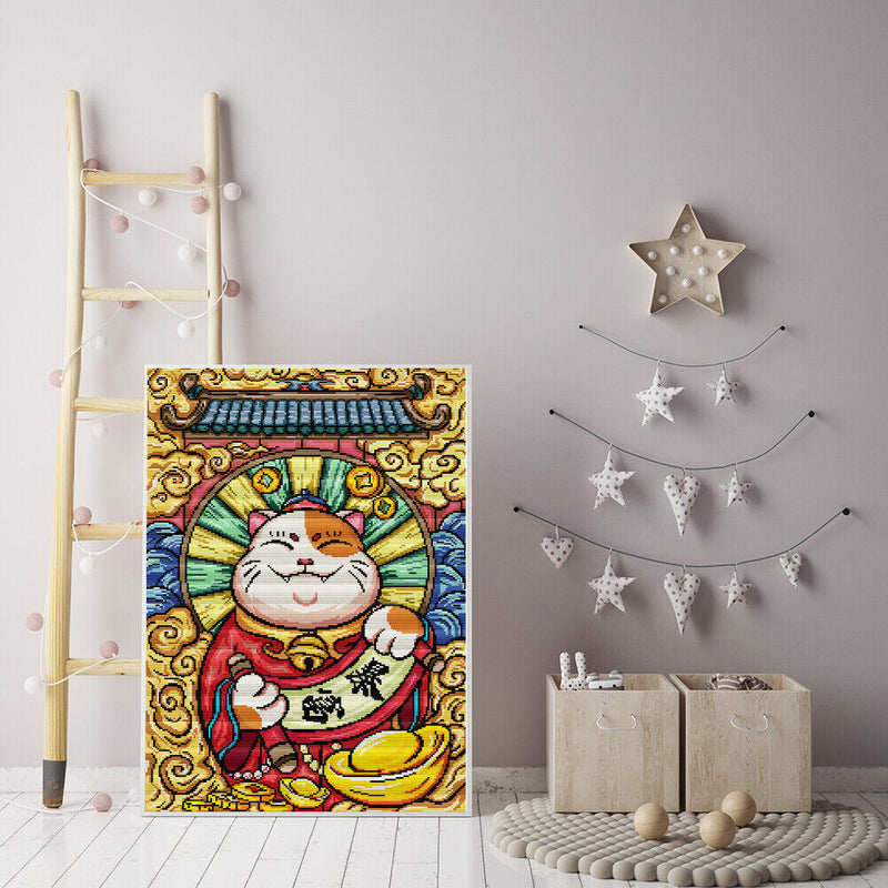 Full Embroidery Get Rich Cross Stitch Kits 14CT Stamped DIY Canvas Craft Gifts