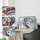 Mosaic Special Shaped DIY 5D White Horse Diamond Painting Drawing Wall Kit Newly