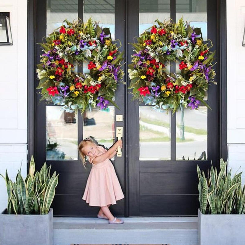 Wildflower Wreath Summer Spring Garland Flower Decor Ornaments Wedding Party: