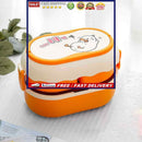 Double Layer Dinnerware Large Capacity Food Storage Container Cartoon for School
