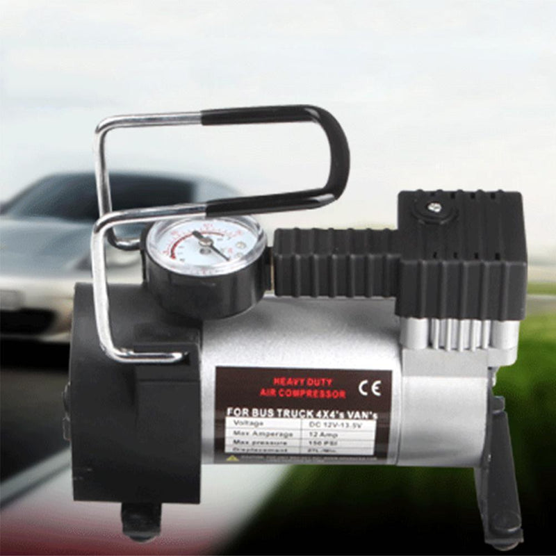 12V 150Psi Heavy Duty Air Compressor Deluxe Portable Metal Car Tires In