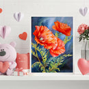 5D DIY Diamond Painting Red Flower Full Round Diamond Mosaic Home