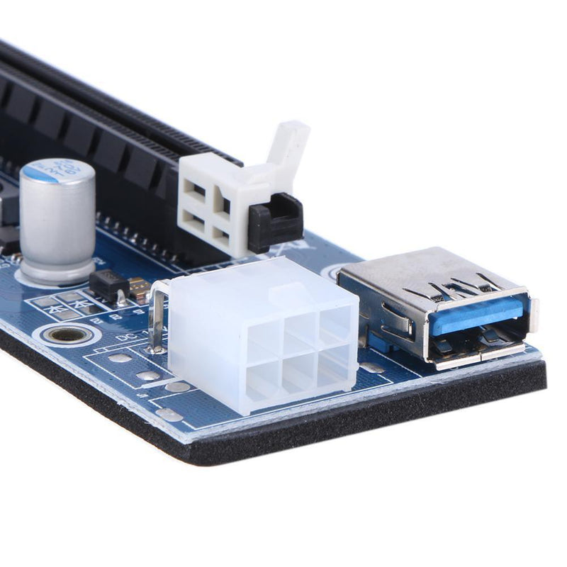 PCI-E1x, 16x PCI Express Extender Riser Card 6Pin DC / DC USB3. 0 Cable PCIe-Ex