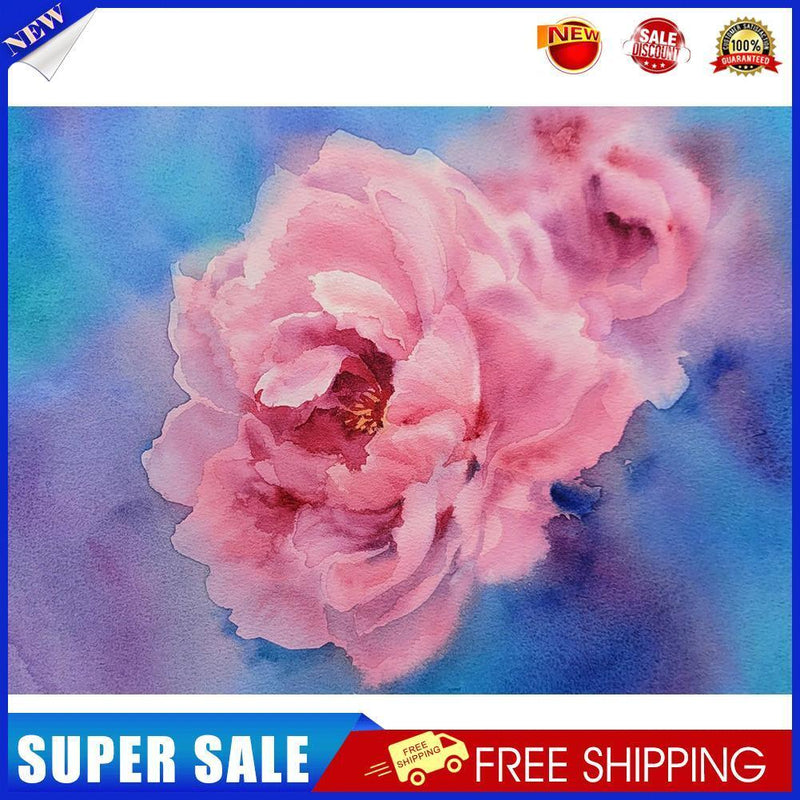 Pink Peony Oil Paint By Numbers DIY Handpainted on Canvas Wall Art Pictures