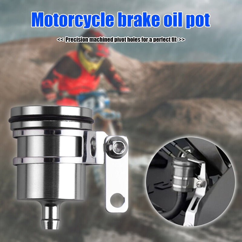 Universal Motorcycle Brake Fluid Reservoir Clutch Tank Oil Fluid Cup (Grey)