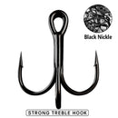 10pcs Fishing Triple Hook High Carbon Steel Sharp Barbed Fishhook Fishing Tac