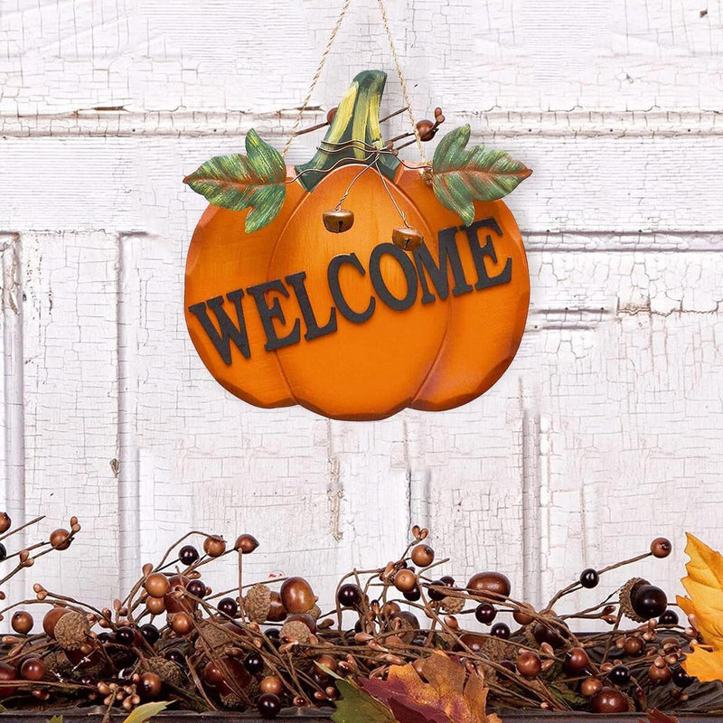 Halloween Hanging Sign Pumpkin  Plaque Sign Door Sign Welcome Hanging Brand,