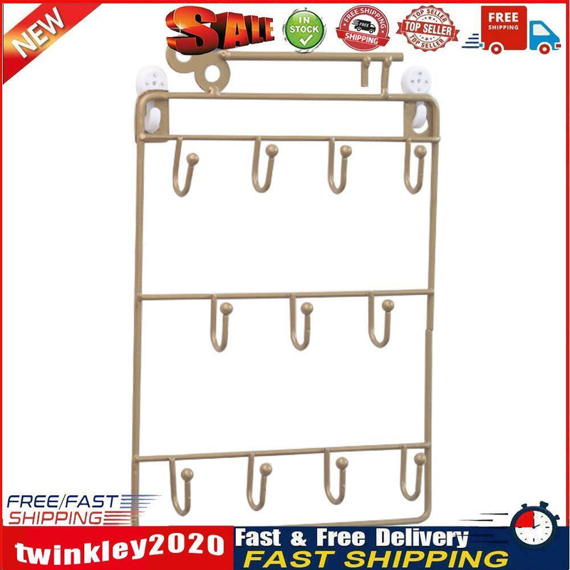 Modern Wall Mounted 11 Hangers Hooks Key Holder Coat Hat Storage Rack (C) Newly