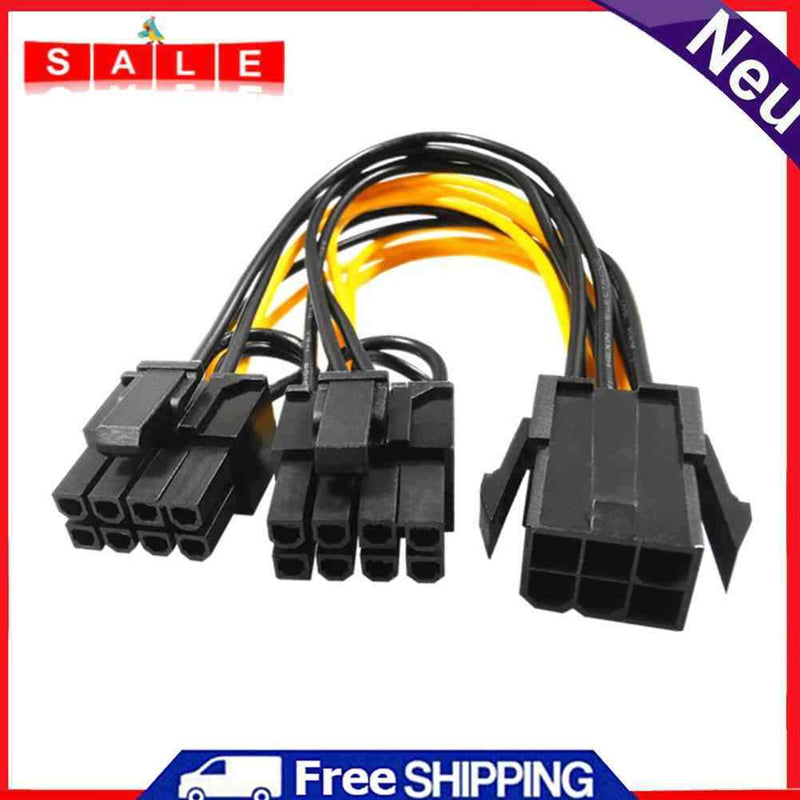 6Pin to Dual 8Pin(6+2) Video Card GPU Power Supply Cable Computer Miner Extender