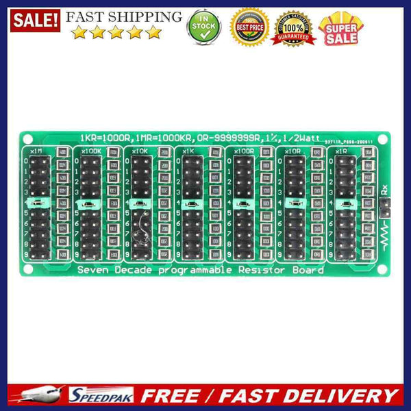 1R-9999999R Step Accuracy 1R 1/2 Watt Programmable Seven Decade Resistor Bo