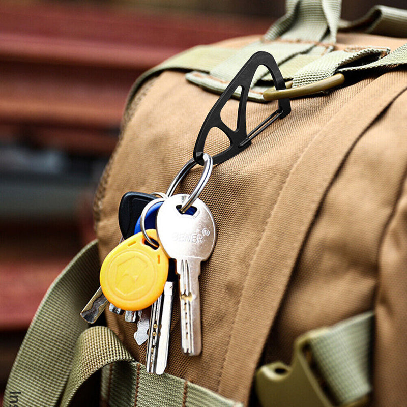 10pcs Stainless Steel Carabiner Set Outdoor Portable Mountaineering Buckle Cl