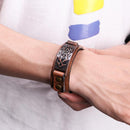 Adjustable Cuff Bracelet Punk Snap Bracelet Wrap Bangle Leather Wristband