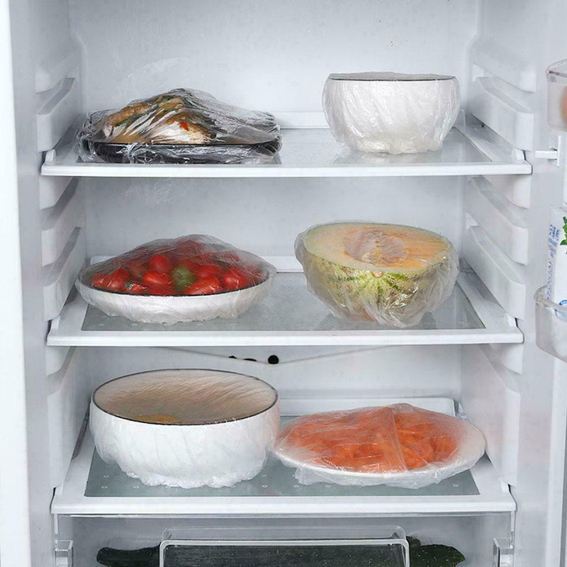100PCS Disposable Food Cover Plastic Wrap Elastic Kitchen Lids For Fruit L8T8