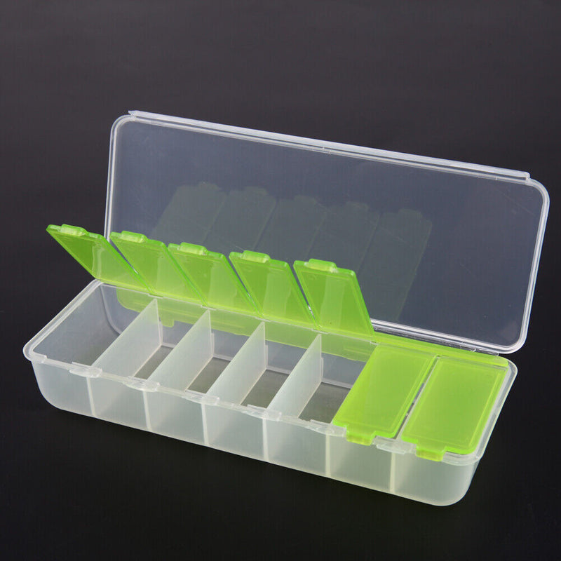 Large Travel Pill Cases Portable 7-Day Medicine Box Tablet Container(Green)