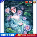 Hand Painted Lotus Girl Oil Paint By Numbers Kit DIY Acrylic Painting Decor