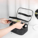 Double Layer Travel Makeup Bag Waterproof Portable Cosmetic Bag (Black) Newly