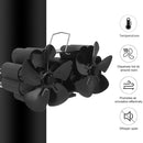 10Blade Dual Head Heat Powered Stove Fan Mini Fireplace Furnace Air Blower~
