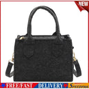 Felt Shoulder Message Bag Pure Mini Purse Crossbody Tote Handbag (Black)