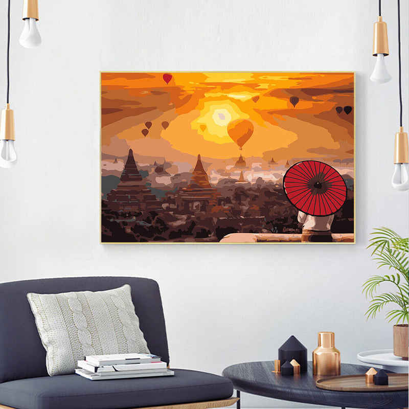 Hot Air Balloon 50x40cm Oil Paint By Numbers DIY Painting SXD216025