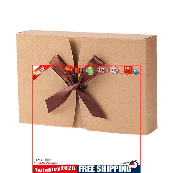 Gift Boxes 10 Packs, Kraft Paper, Presents Package Wrap (17.5 X 11.5 X 5cm)