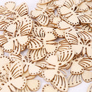 50pcs Butterfly Hollow Wooden Chips for Scrapbooking Handrafts DIY Decor Newly