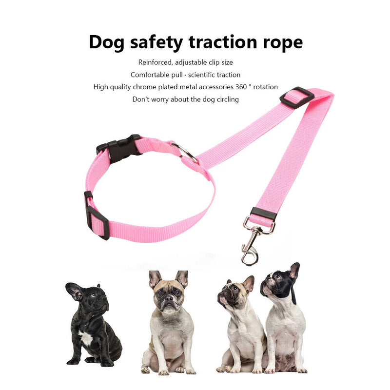 2 in 1 Pet Dog Cat Car Seat Belt Adjustable Harness Leash Travel Puppy Coll