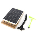 Solar Panel Foldable Wooden Base Camping Accessories Emergency Charging Pan